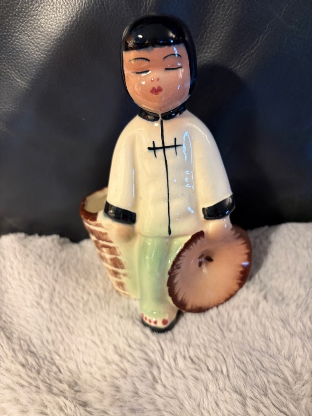 Vintage Ceramic Chinese Girl Planter